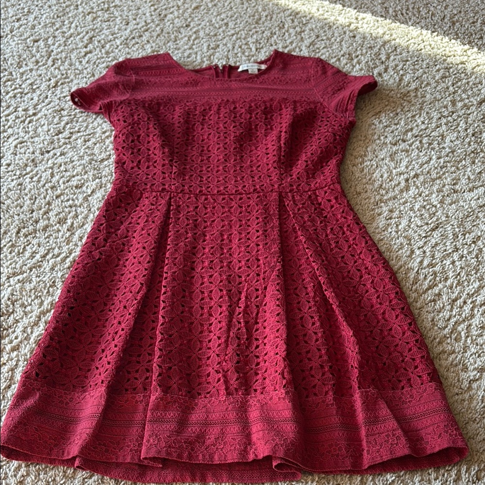 Francesca's Collections Red A-Line Dress Cap Sleeve Casual